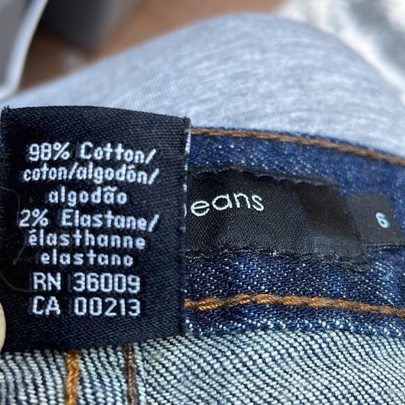 Calvin Klein dark wash bootcut mid rise stretch jeans size 6 - Picture 10 of 13